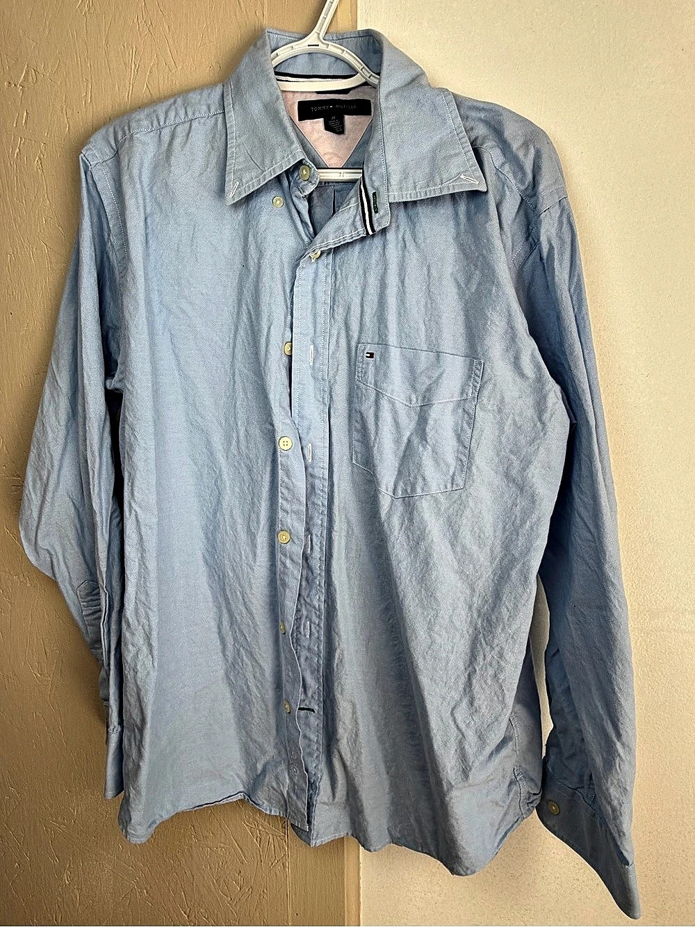 Tommy Hilfiger Long Sleeve Oxford Button-Down Shirt Blue Medium